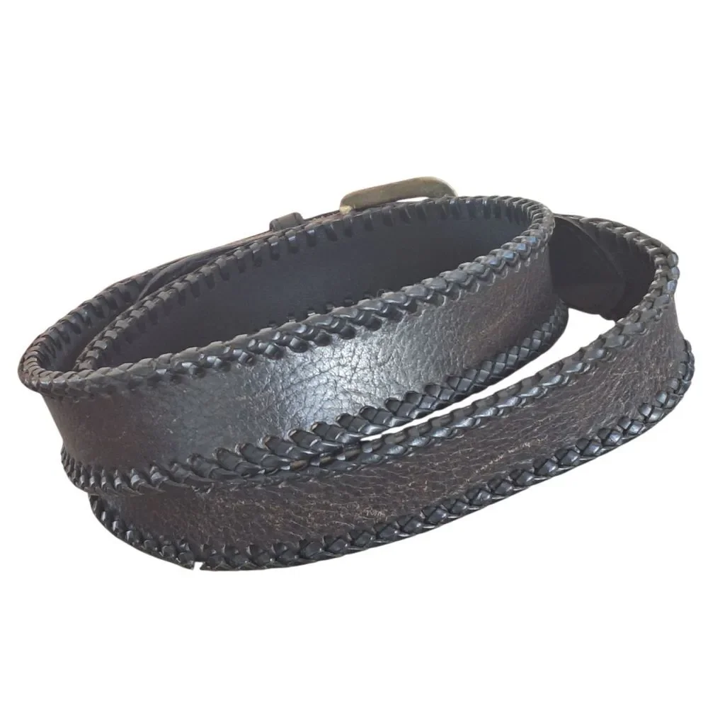 Coach Vintage Leather Belt Whipstitch UNISEX Brass Buckle 5752 Men's 36